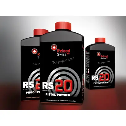 Střelný prach pro přebíjení střeliva ReloadSwiss RS 20, 500gr balení. Pouze osobní odběr!!!