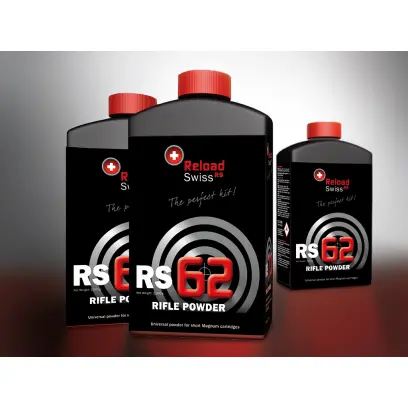 Střelný prach pro přebíjení střeliva ReloadSwiss RS 62, 1 kg balení. Pouze osobní odběr!!!