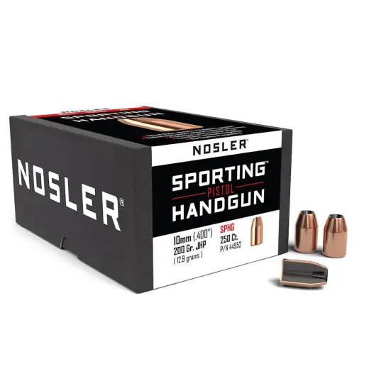 Střely Nosler Sporting Handgun .40 cal, dia .400, 200grs JHP (12,9g). SKU: 44952
