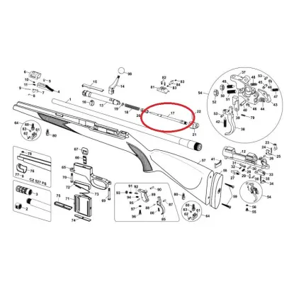 Úderník pro CZ 527 v ráži 7,62x39. Originální náhradní díl pro CZ 527.