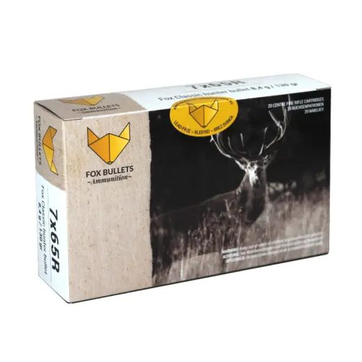 Lovecké náboje bez olova 7x65R 8,4g / 130gr s monolitickou střelou FOX Classic Hunter. Pouze osobní odběr po splnění zákonných podmínek ČR!