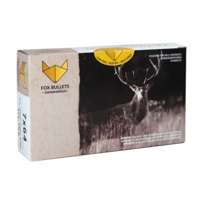 Lovecké náboje bez olova 7x64 8,4g / 130gr s monolitickou střelou FOX Classic Hunter.