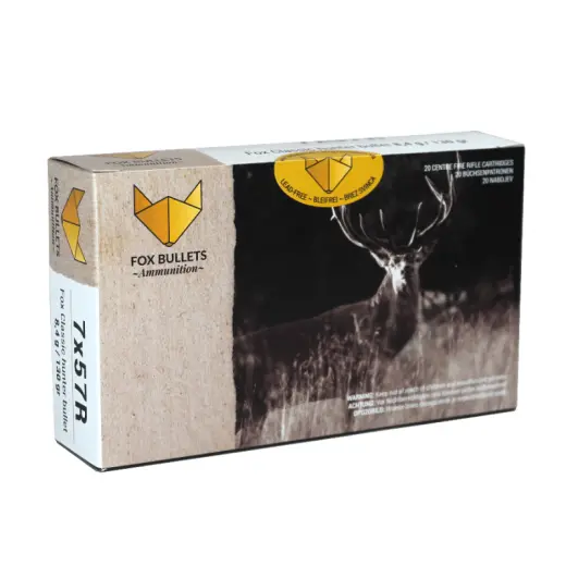 Lovecké náboje bez olova 7x57R 8,4g / 130gr s monolitickou střelou FOX Classic Hunter.