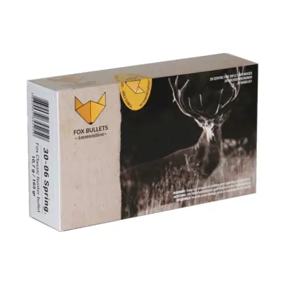 Lovecké náboje bez olova 30-06 Springfield 10,7 g / 165 gr s monolitickou střelou FOX Classic Hunter.