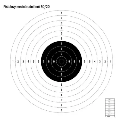 Terč mezinárodní pistolový 50/20