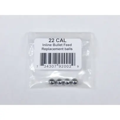 Náhradní sada ložiskových ocelových kuliček pro matrici podavače střel .22 cal LEE Inline Bullet Feed.