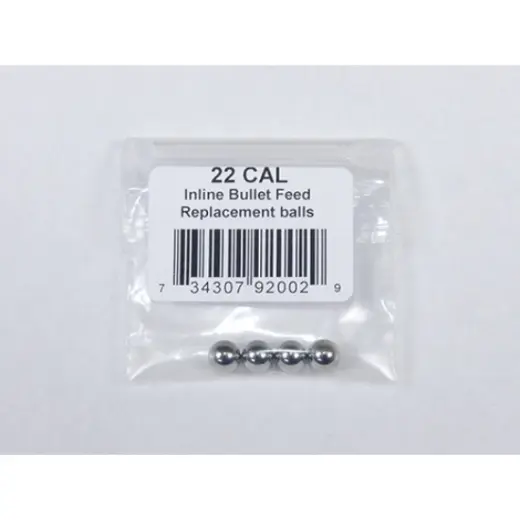 Náhradní sada ložiskových ocelových kuliček pro matrici podavače střel .22 cal LEE Inline Bullet Feed.