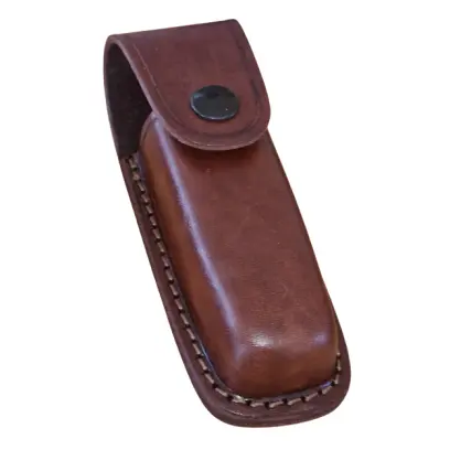 Kvalitní kožené pouzdro na zavírací lovecký nůž Wenger/Victorinox 130 mm (nůž+pilka). Rozměr nože cca 13x3x1,5 cm.