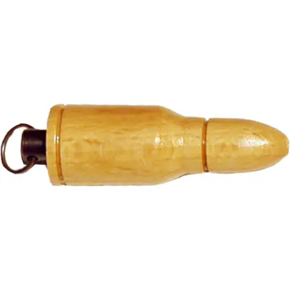 Vábnička na srnce vyrobená ze dřeva. Laditelná posunem kroužku uvnitř vábničky.