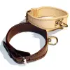 Barvářský obojek podšitý tenkou kůží s podloženou sponou, hnědá, 45 cm