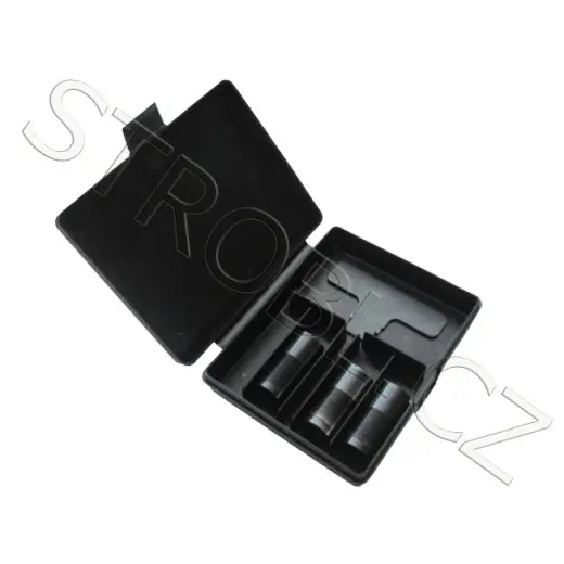 Plastová krabička na 4 ks choke s klíčem 13 x 10,5 x 2cm.