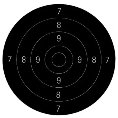 Náhradní střed pro terč mezinárodní pistolový 50/20.