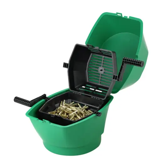 RCBS Separátor Nábojnic Rotary Case/Media Separator je nezbytný nástroj pro každého, kdo chce rychle a efektivně oddělit vyčištěné nábojnice od čisticího média.