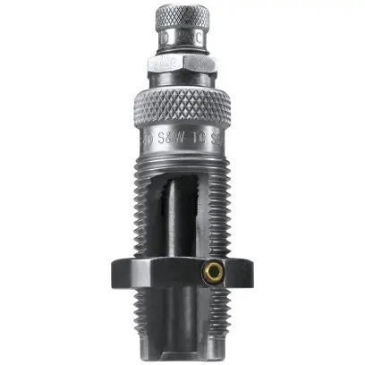 RCBS® zaškrcovací usazovací matrice Taper Crimp Seater Die usazuje střelu a má vestavěný zaškrcovač, který současně upevňuje střelu. Ráže .44 MAG/.44 SPEC