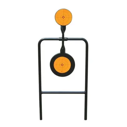 Soustava kovových terčů pro pistoli Caldwell Plink N’ Swing Centerfire Handgun Double Spin Target.