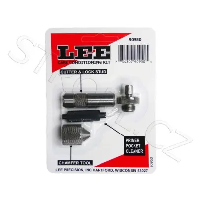 Univerzální sada nástrojů pro zkracování nábojnic a čištění zápalkového lůžka.