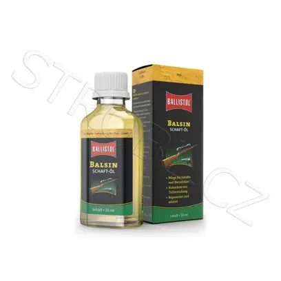 Speciální olej Ballistol Balsin pro péči o dřevěné části zbraně.