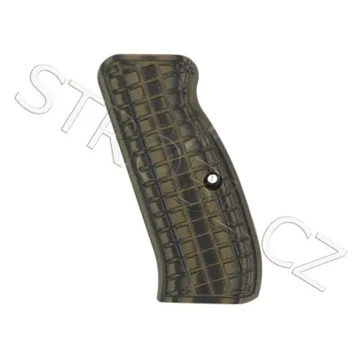 Pistolové střenky Pachmayr G-10 Tactical pro CZ 75/85. Černo-zelená barva, hrubě zdrsněný povrch.