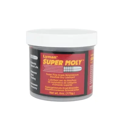 Super jemný prášek sirníku molybdeničitého pro lubrikaci střel. Lyman Super Moly "Superfine" Grade Moly Powder.