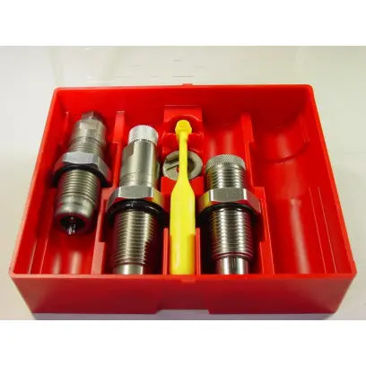 Sada matric 6mm Creedmoor Lee Pacesetter. Obsahuje matrici celoformátovací, usazovací a krimpovací, držák nábojnic a naběračku na prach. Závit matric 7/8"-14.