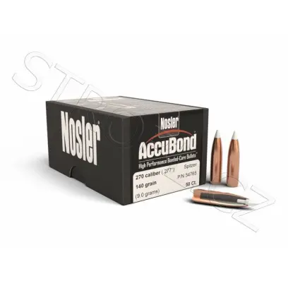Střela Nosler AccuBond .270 cal, dia .277, 140grs (9g). SKU: 54765