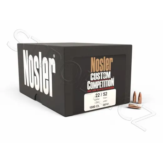 Výhodné balení střel Nosler Custom Competition .22 cal, dia .224, 52grs (3,3g). SKU: 59741