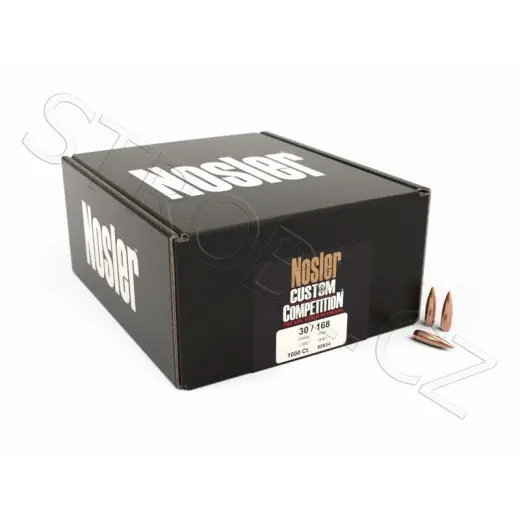 Výhodné balení střel Nosler Custom Competition .30 cal, dia .308, 168grs (10,8g). SKU: 65934