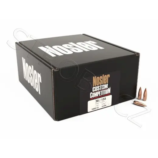 Výhodné balení střel Nosler Custom Competition .30 cal, dia .308, 155grs (10g). SKU: 45369