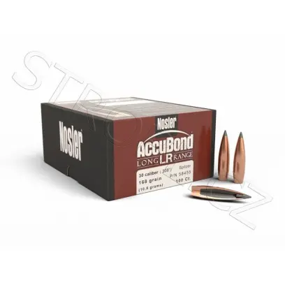 Střela Nosler AccuBond Long Range (AB-LR) .30 cal, dia .308, 168grs (10,8g). SKU: 58455