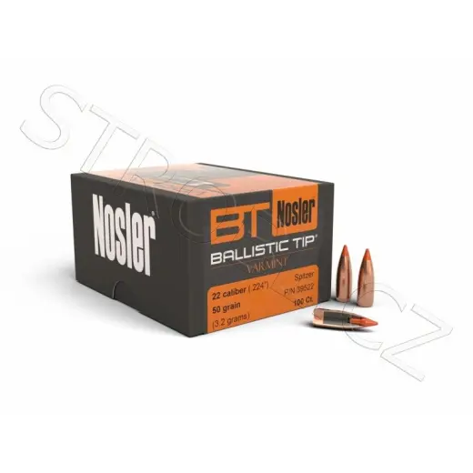 Střela Nosler Ballistic Tip Varmint .22 cal, dia .224, 50grs (3,2g). SKU: 39522