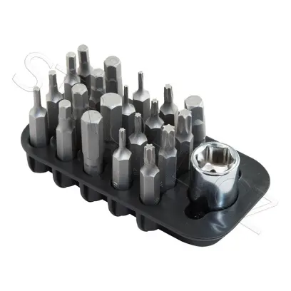 Rozšiřující sada bitů pro Wheeler's Professional Gunsmithing Screwdriver set. Ideální pro 72 a 89-dílné sady. Sada obsahuje ½” x ¼” socket driver, metrické imbusové bity (2,5-8mm) a bity Torx (T6-T30). Wheeler Engineering.