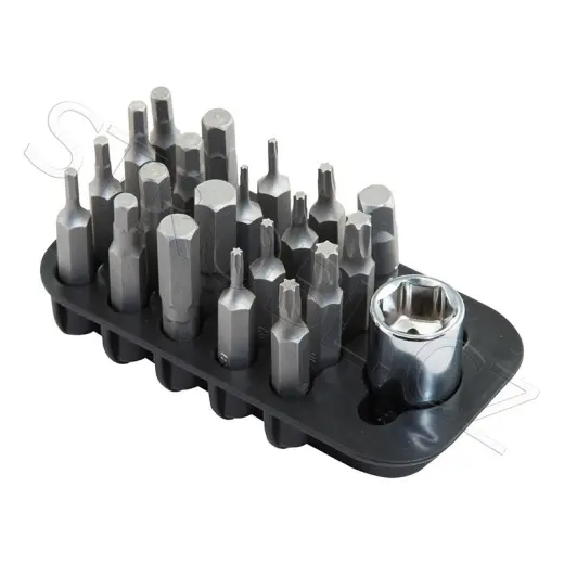 Rozšiřující sada bitů pro Wheeler's Professional Gunsmithing Screwdriver set. Ideální pro 72 a 89-dílné sady. Sada obsahuje ½” x ¼” socket driver, metrické imbusové bity (2,5-8mm) a bity Torx (T6-T30). Wheeler Engineering.