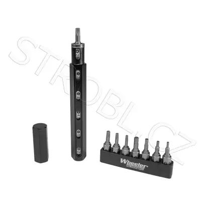 Kompaktní šroubovák, ne větší než silnější fix. Kdo chce táhnout celou sadu šroubováků na střelnici? Mějte vše po ruce s nástrojem Wheeler Multi-Driver Tool Pen. V sadě se 13 výměnnými bity. Wheeler Engineering.