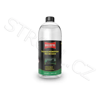 Speciálně vyvinutý rozpouštěč karbonových usazenin, které se ukládají ve tlumičích hluku výstřelu. Tlumič není nutné při čištění rozebírat! Ballistol Schalldämpfer-Reiniger.