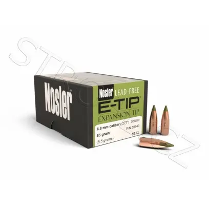 Bezolovnatá monolitická střela Nosler Expansion Tip (E-Tip) .270 cal, dia .277, 85grs (5,5g). SKU: 59543