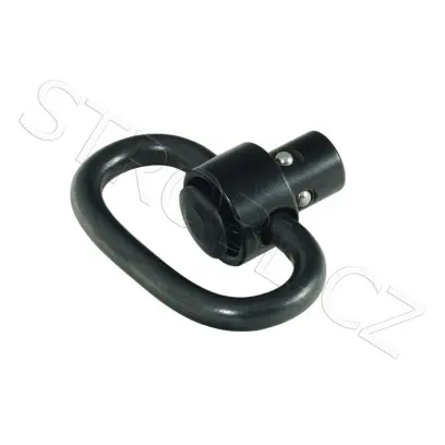 Rychloupínací ocelové QD poutko na řemen. Určené pro Quick-Detach systém připojení řemenu, který umožní bleskové odpojení řemenu stisknutím jediného tlačítka.