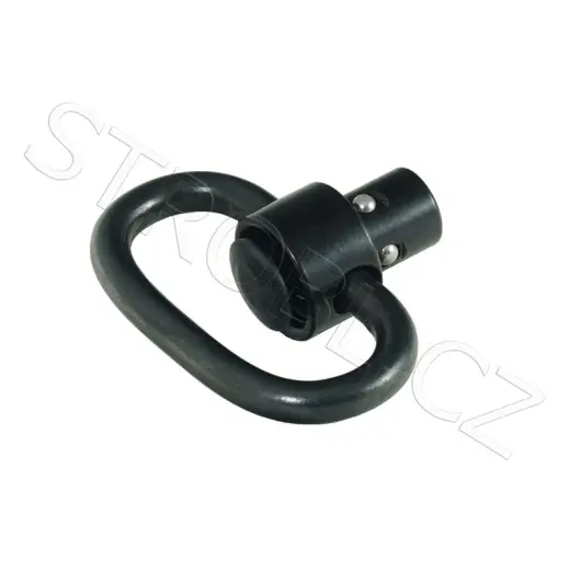 Rychloupínací ocelové QD poutko na řemen. Určené pro Quick-Detach systém připojení řemenu, který umožní bleskové odpojení řemenu stisknutím jediného tlačítka.