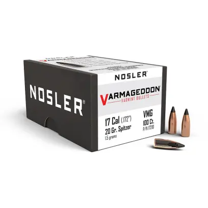 Střela Nosler Varmageddon FB Tipped .17 cal, dia .172, 20grs (1,5g). SKU: 17210