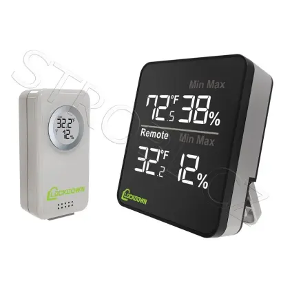 Bezdrátový vlhkoměr zobrazuje aktuální podmínky uvnitř trezoru či trezorové místnosti. Golden Rod Digital Wireless Hygrometer