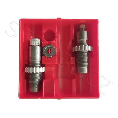 Sada 2ks ocelových matric v ráži 8x50R Austrian Mannlicher. Obsahuje celoformátovací a usazovací matrici a držák nábojnic.