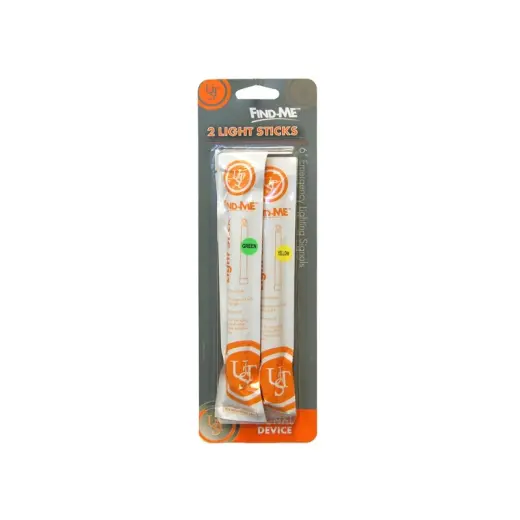 Chemické světlo s výdrží až 12 hodin. Tubus dlouhý 15 cm, opatřený háčkem a provázkem. Balení dvou kusů (zelená a žlutá).