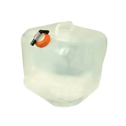 Extrémně skladný polyetylenový nosič vody Water Carrier Cube 5 Gallon pojme téměř 19 litrů kapaliny, je velmi odolný a lze jej složit do placatého tvaru.