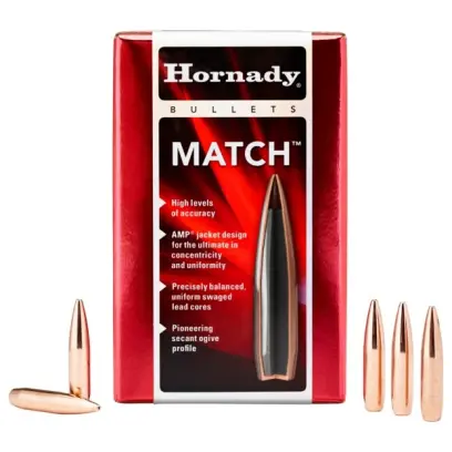 Střela Hornady ráže 30 cal (.308), váha 208gr. Typ střely ELD® Match. SKU:30731