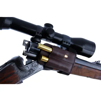 Kožené pouzdro na předpažbí na 2 kulové náboje. Uchycení pomocí suchého zipu.