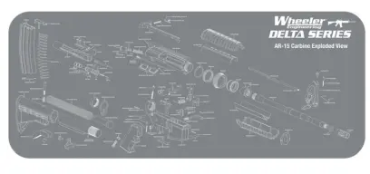 Polstrovaná, neoprenová podložka pro údržbu zbraní. Chrání povrchovou úpravu Vašich zbraní a pomáhá se sledováním drobných součástí. S protiskluzovou úpravou spodní části. Wheeler Engineering.