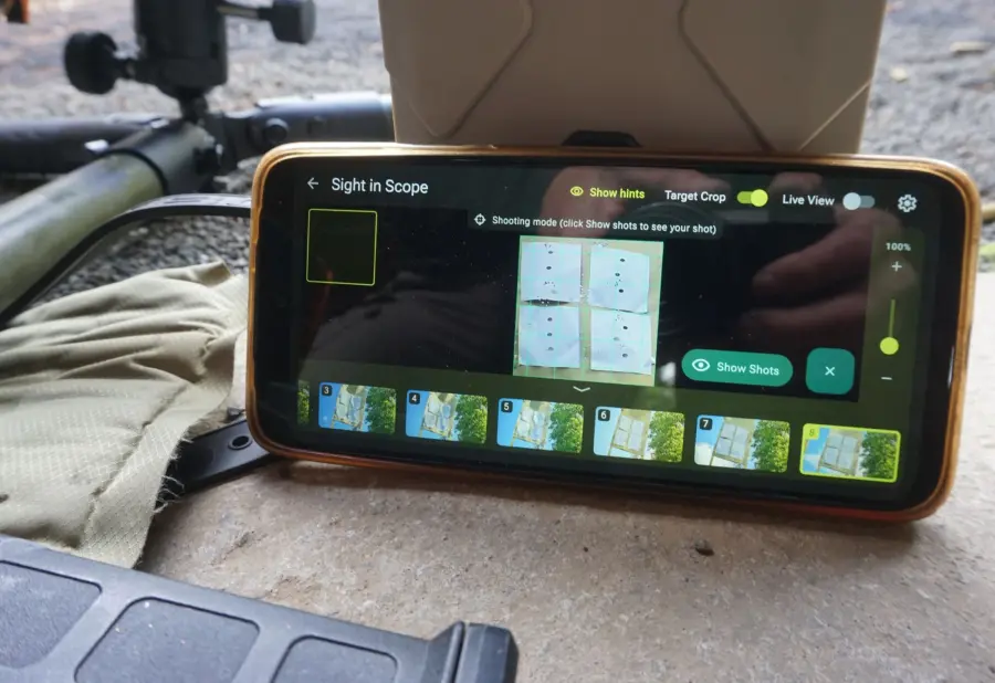 Elektronické oko před terčem