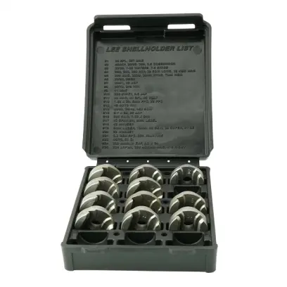 Sada průběžných držáků nábojnic X-Press Pass Through pro lisy Lee APP. Obsahuje shell holder č.: 1, 2, 3, 4, 5, 7, 8, 9, 10, 11, 19