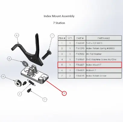 RCBS Indexer Mount 7 RCBS Indexer Mount 7 (#7784207). Originální náhradní díl pro přebíjecí lis RCBS Pro Chucker 7 (#88911).