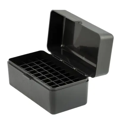 Krabička na náboje .308W - černá KRABIČKA NA 50 KS NÁBOJŮ PRO RŮZNÉ RÁŽE: .243 WIN / .308 WIN / .30-30 WIN / 6.5 CREEDMOR /8X57 A DALŠÍ