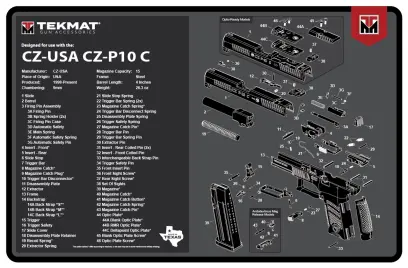 TekMat podložka pro čištění a údržbu zbraní s potiskem modelu CZ-P10 C.